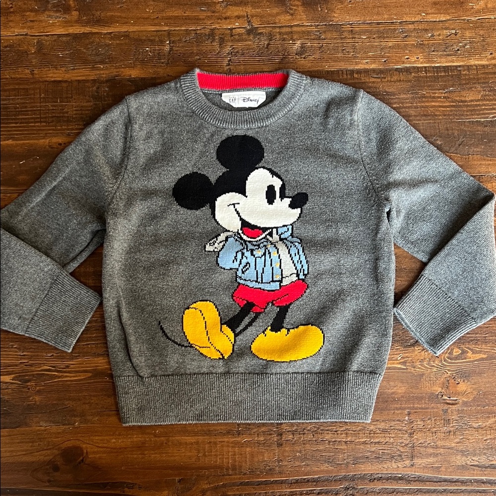 GAP Kids Gray Sweater with Mickey Mouse Design